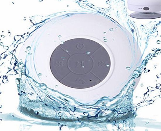 Speakers Waterproof Wireless Mini HIFI Bluetooth Speaker Shower Hands-free Suction In-car Mic White