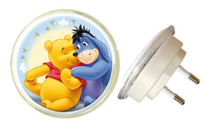 Winnie The Pooh Moulded Plastic Children` Night Light With Printed Image