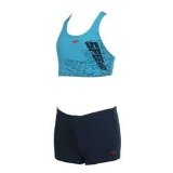 Speedo Girls Endurance Plus Puzzle Placement 2 Piece Boyleg