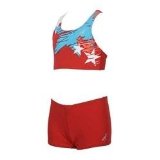 Speedo Girls Endurance Plus Star Light Placement 2 Piece Boyleg