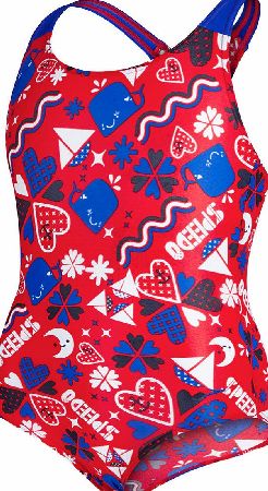 Speedo Girls Essential All Over 1 Piece Swimsuit