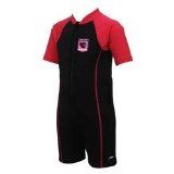 Girls Hot Tot Suit Black and Rose Red