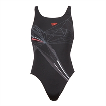 speedo Ice Placement Swimsuit Black