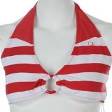 Speedo Ocean Pacific Halter Bikini Bra Ladies Red Stripe 14