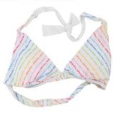 Speedo OP Halter Bikini Bra Ladies White Text Print 8