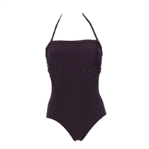 speedo Strapless Swimsuit Plum