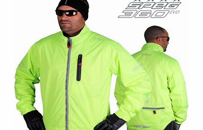 SPEG 360HV EVO Wind and Water Resistant Cycle Jacket (High Visibility) M: 36 - 38`` chest