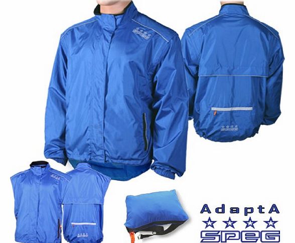 SPEG AdaptA Mk2 Cycling Jacket / Gilet - Red Cycle (Blue, 2XL: 44 - 46`` chest)