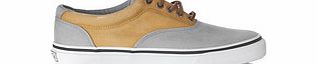 SPERRY Mens grey and yellow canvas trainers