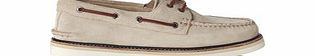 SPERRY Taupe suede lace-up boat shoes