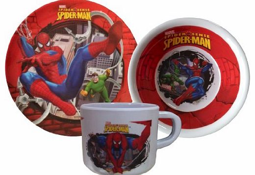 Spiderman Spider-man Meal-time Set - Dinner Plate, Bowl and Cup/Mug