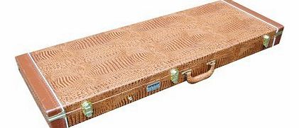 Rectangular Electric Hard Guitar Flight Case With Brown Crocodile Finish