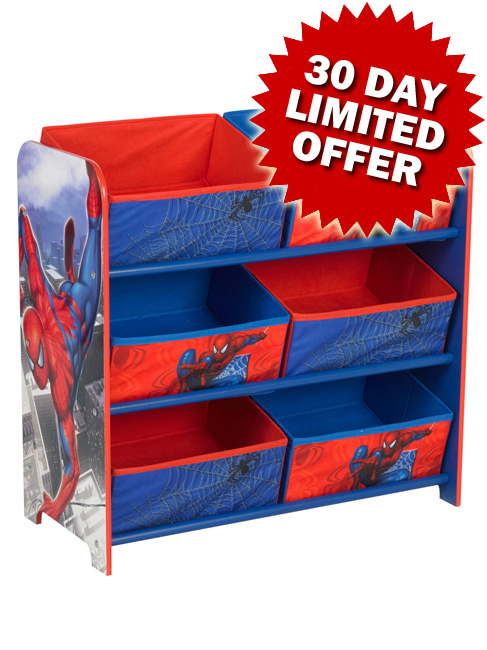Spiderman 6 Bin Storage Unit