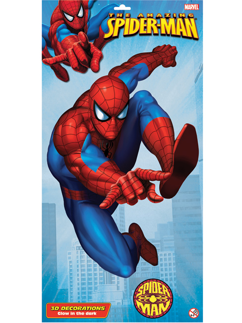 Spiderman Glow In The Dark 3D Wall Sticker Large