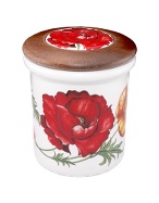 Spigarelli Poppy Ceramic and Wood Jar