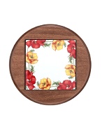 Spigarelli Poppy Ceramic and Wood Trivet