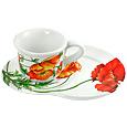Spigarelli Poppy Decorated Ceramic Mug and Tray