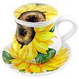 Spigarelli Sunflower Ceramic Cup with Tea/Herb Filter