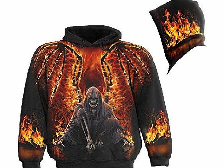 Spiral - Men - FLAMING DEATH - Allover Hoody Black - XX-Large