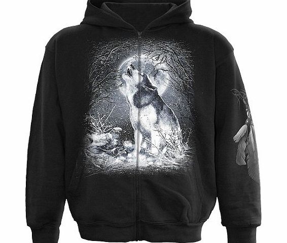 Spiral - Men - WHITE WOLF - Full Zip Hoody Black - XX-Large