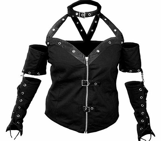 Spiral - Women - GOTHIC ROCK - Fullsleeve Strapped Zip Corset Black - Large