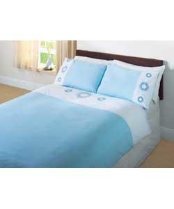 Spiral Cuff Double Duvet Cover Set - Blue