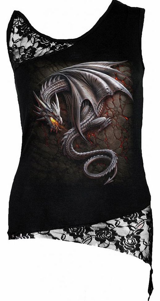 Spiral Obsidian Lace Shoulder Top `G050M016 (old code