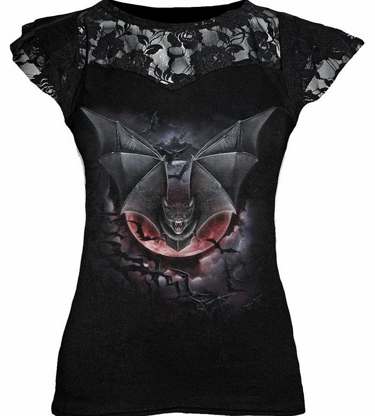 Spiral Vampire Bat Lace Layered Top `F721D059 (old code