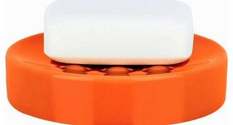 Spirella Tube Stoneware Soap Dish, Orange