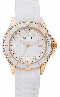 Spirit Ladies White Silicone Strap Watch