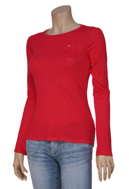 Splendid Cherry Red Light Jersey Pocket Top by Splendid