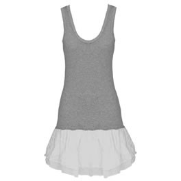 Splendid Heather Grey Jersey Dress with White