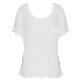 Splendid Silk Mix White Tee with Pocket