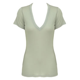 Splendid Very Light Jersey V Neck Tee in Platinum