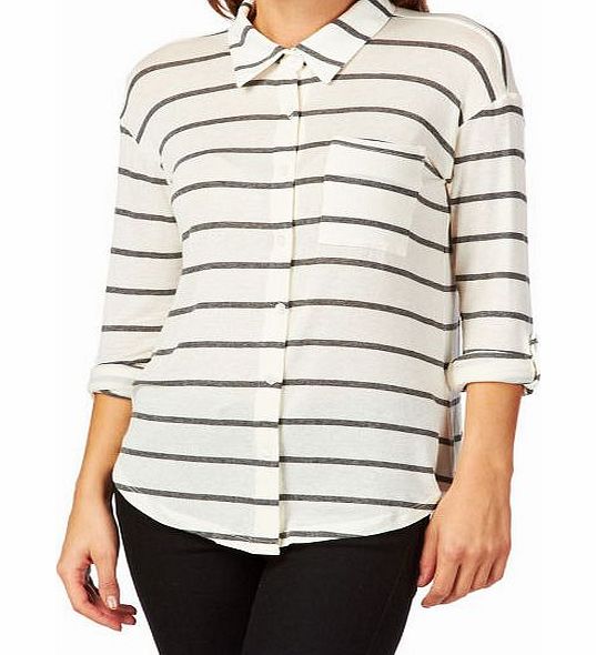 Splendid Womens Splendid Drapey Lux Stripe Shirt - Bone