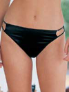 Splendour Black Diamante Thong- Black- Large