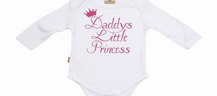 Spoilt Rotten SR - Daddys Lil Princess Baby Babygrow Organic 0-6M White in Milk Carton