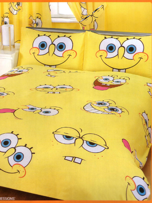 Spongebob Squarepants Double Duvet Cover and Pillowcase Expressions Bedding