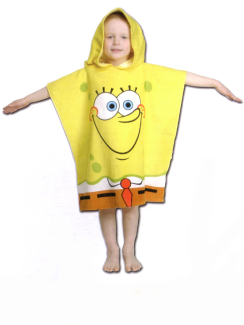 Spongebob Squarepants Poncho Hooded Towcho Towel