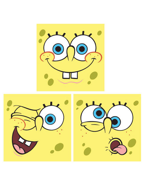 Spongebob Squarepants Wall Stickers Art Squares 3 large pieces