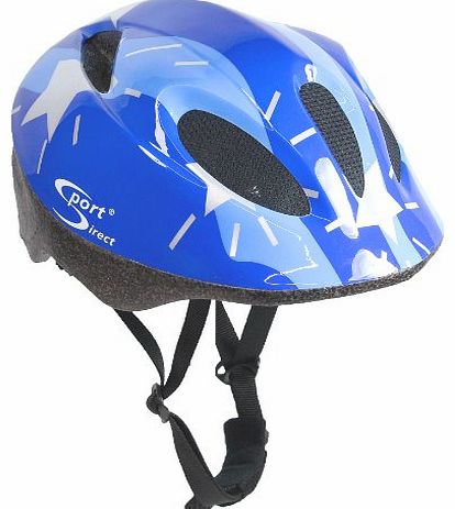 Sport Direct Boys Silver Stars Bicycle Helmet - Blue, Size 48-52
