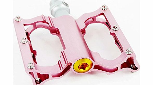 SPORT.ING.TW New MTB Racing Road Fixie Bike CNC Alloy Pedals-295g, Pink