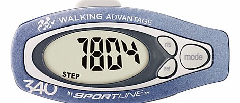 340 Step and Distance Pedometer, Blue