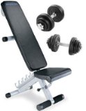 SPORTOP FT8000 WEIGHT BENCH and 20KG CAST IRON DUMBELL SET