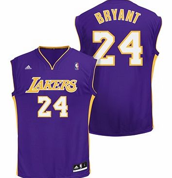 Sports Licensed Division of the adidas Group LLC Los Angeles Lakers Road Purple Replica Jersey -