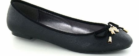 SPOT ON Black Ballerina Shoe