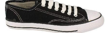 SPOT ON Black Canvas Pump