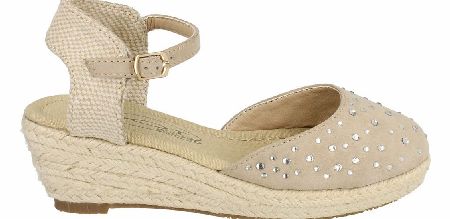SPOT ON Nude Espadrille Wedge