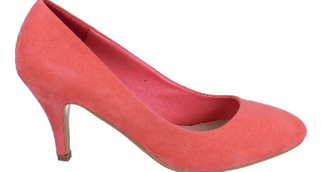 SPOT ON Pink Mid Heel Court Shoe