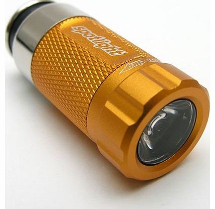 Orange LED CAR TORCH - RECHARGEABLE in 12V car socket - aluminium - by Spotlight